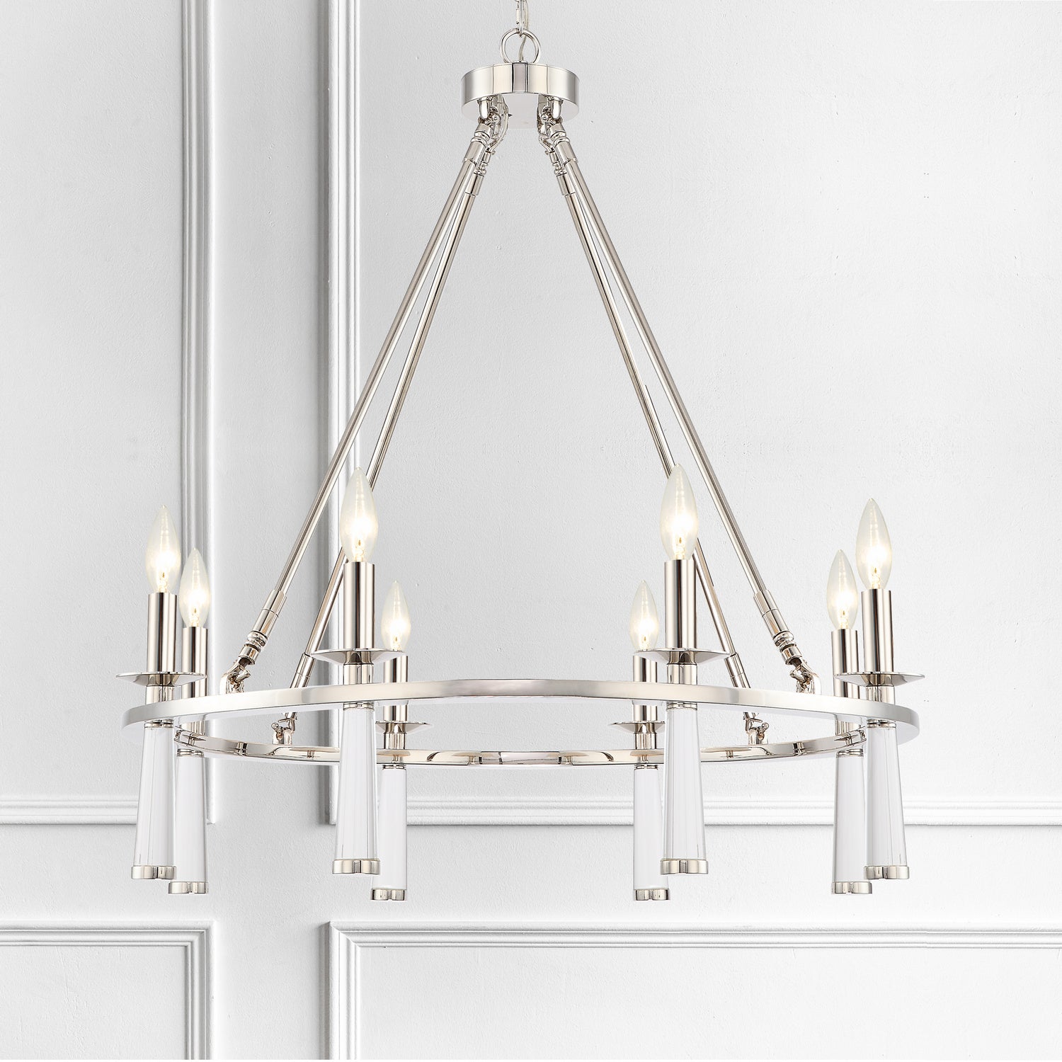 Crystorama - 8867-PN - Eight Light Chandelier - Baxter - Polished Nickel