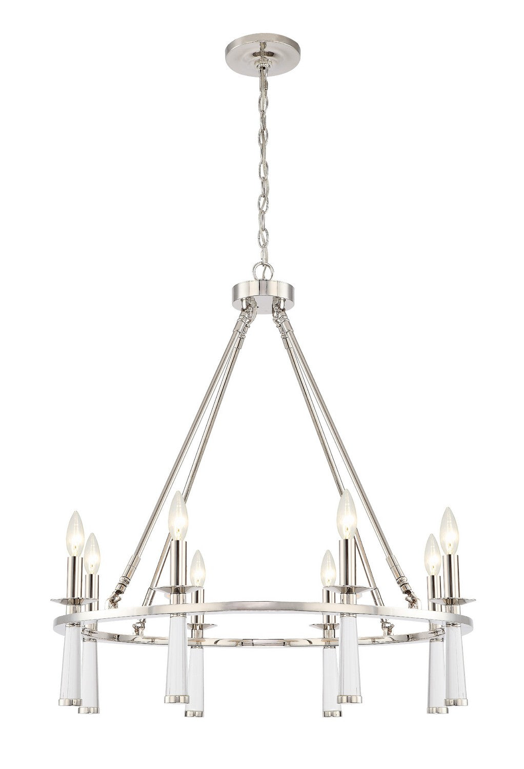 Crystorama - 8867-PN - Eight Light Chandelier - Baxter - Polished Nickel