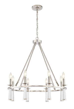 Crystorama - 8867-PN - Eight Light Chandelier - Baxter - Polished Nickel