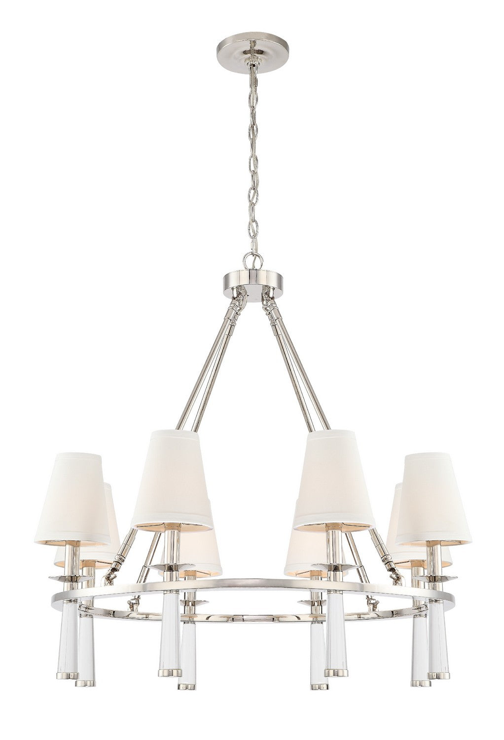 Crystorama - 8867-PN - Eight Light Chandelier - Baxter - Polished Nickel