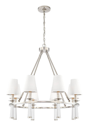 Crystorama - 8867-PN - Eight Light Chandelier - Baxter - Polished Nickel