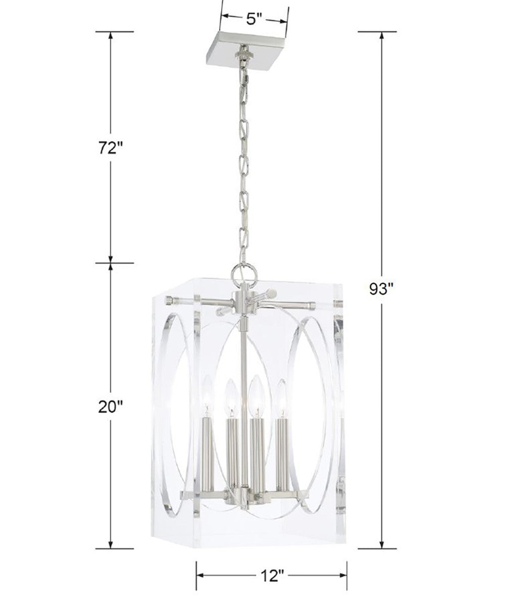 Crystorama - 8874-PN - Four Light Chandelier - Drake - Polished Nickel