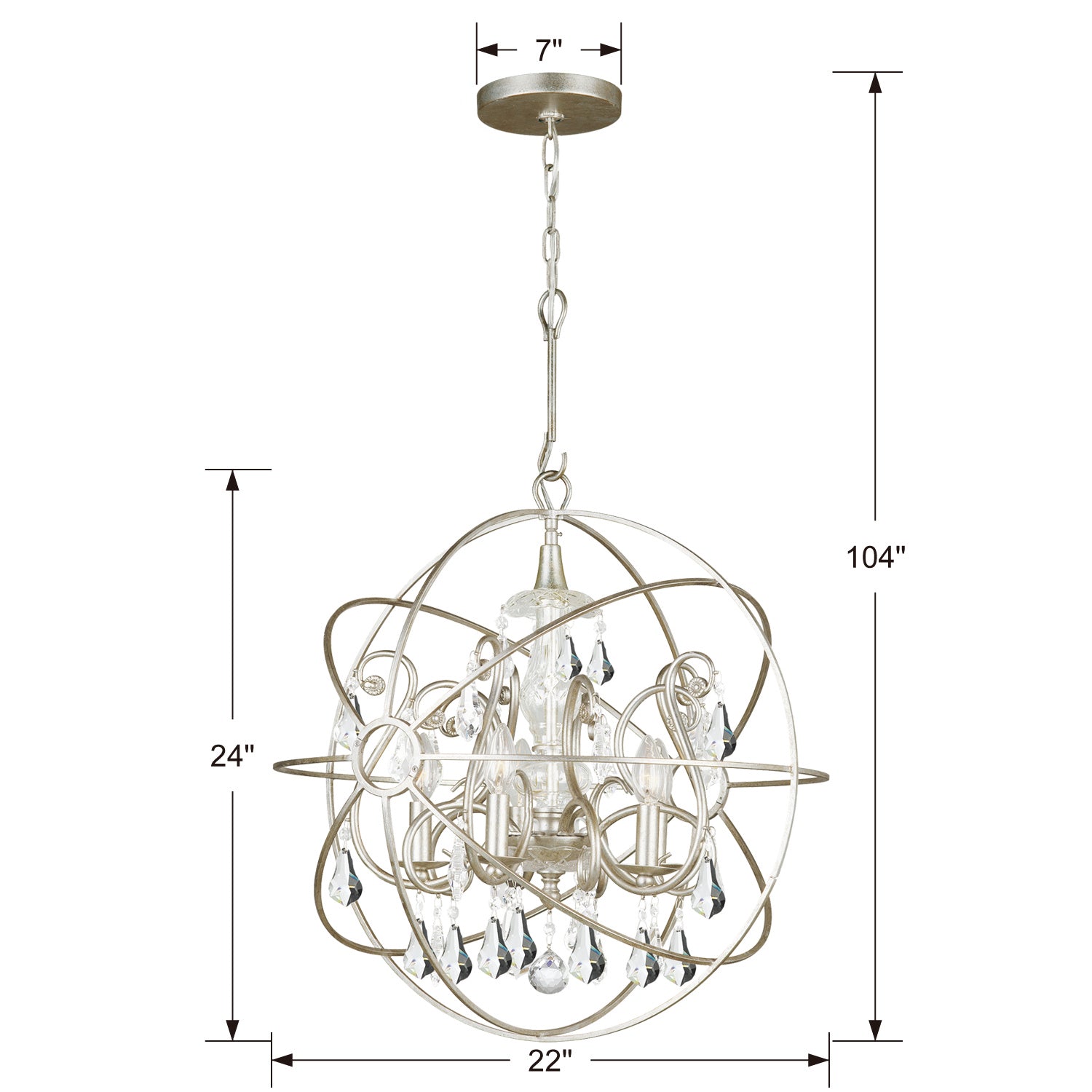 Crystorama - 9026-OS-CL-S - Five Light Chandelier - Solaris - Olde Silver