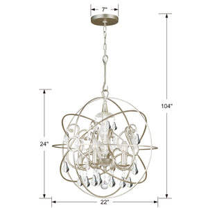 Crystorama - 9026-OS-CL-S - Five Light Chandelier - Solaris - Olde Silver