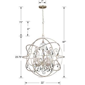 Crystorama - 9026-OS-CL-S - Five Light Chandelier - Solaris - Olde Silver