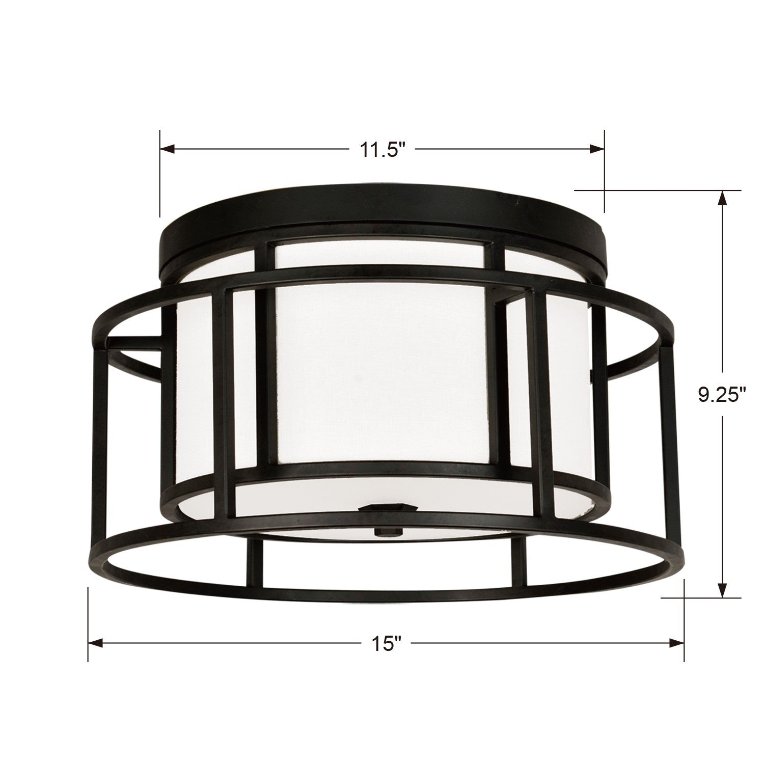 Crystorama - 9590-MK - Two Light Flush Mount - Hulton - Matte Black