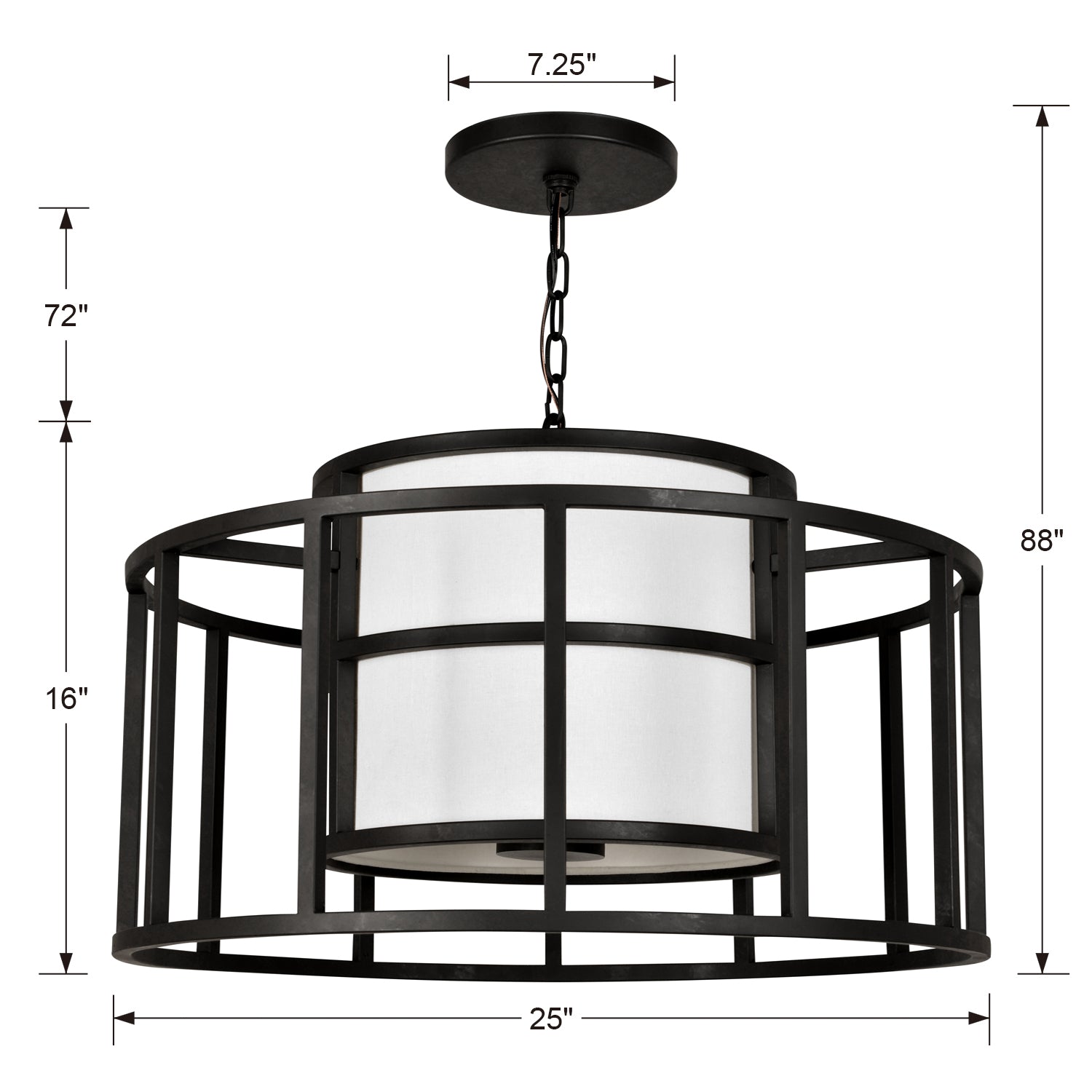 Crystorama - 9595-MK - Five Light Chandelier - Hulton - Matte Black