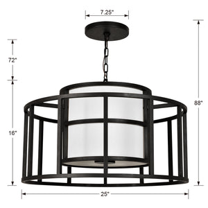 Crystorama - 9595-MK - Five Light Chandelier - Hulton - Matte Black