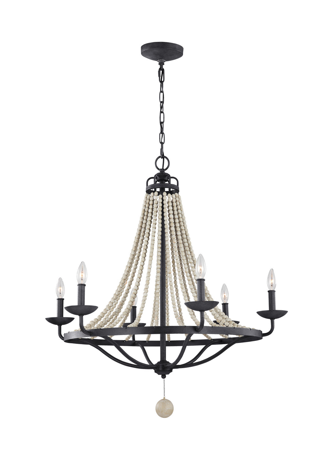 Visual Comfort Studio - F3129/6DWZ/DWG - Six Light Chandelier - Nori - Dark Weathered Zinc / Driftwood Grey