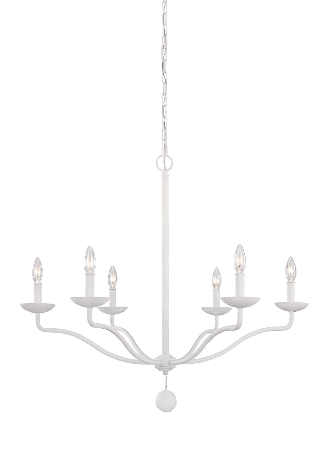 Visual Comfort Studio - F3130/6PSW - Six Light Chandelier - Annie - Plaster White