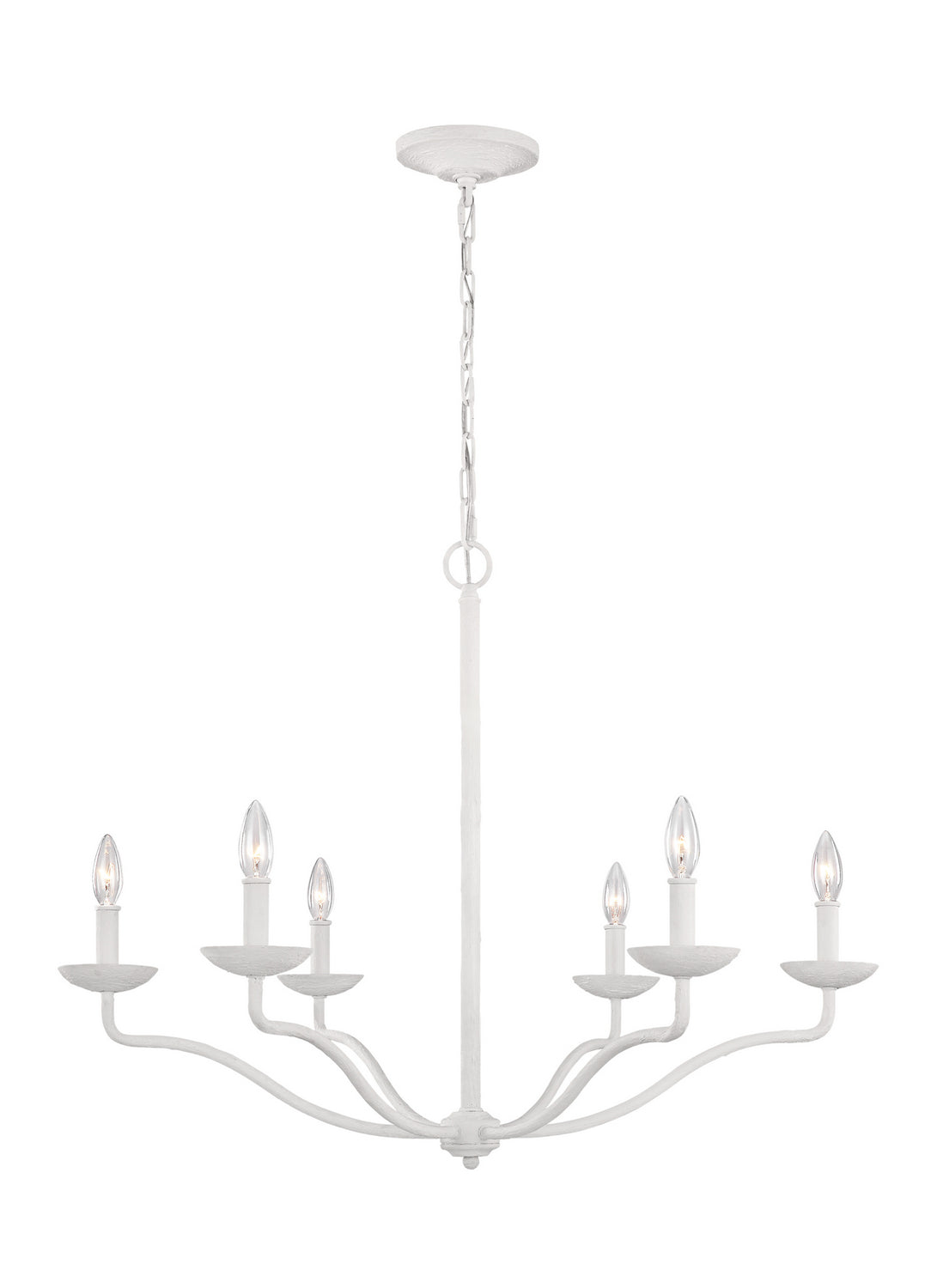 Visual Comfort Studio - F3130/6PSW - Six Light Chandelier - Annie - Plaster White