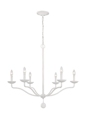 Visual Comfort Studio - F3130/6PSW - Six Light Chandelier - Annie - Plaster White