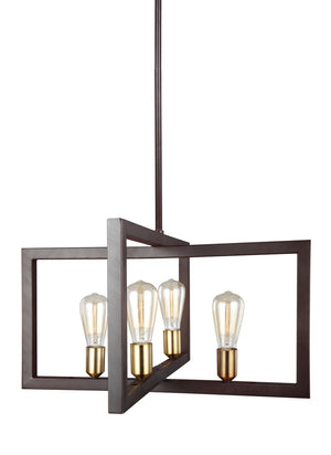 Visual Comfort Studio - F3145/4NWB - Four Light Chandelier - Finnegan - New World Bronze