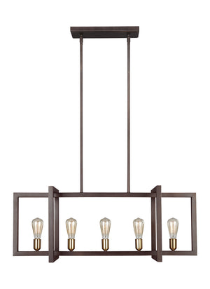 Visual Comfort Studio - F3147/5NWB - Five Light Island Chandelier - Finnegan - New World Bronze