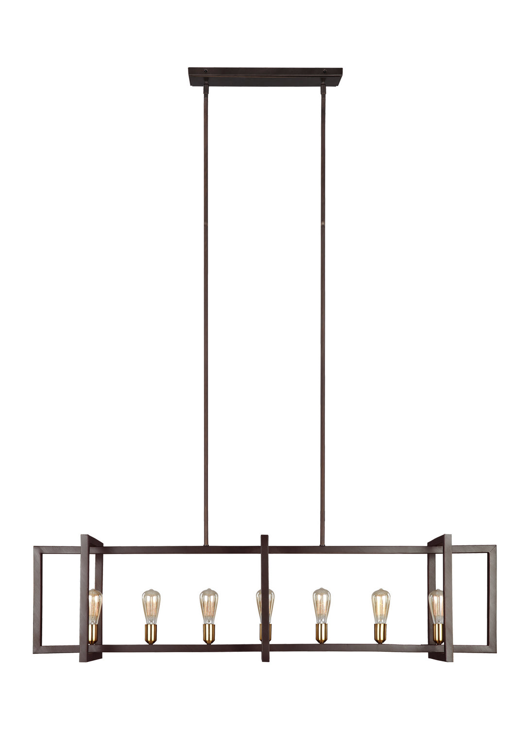 Visual Comfort Studio - F3148/7NWB - Seven Light Island Chandelier - Finnegan - New World Bronze