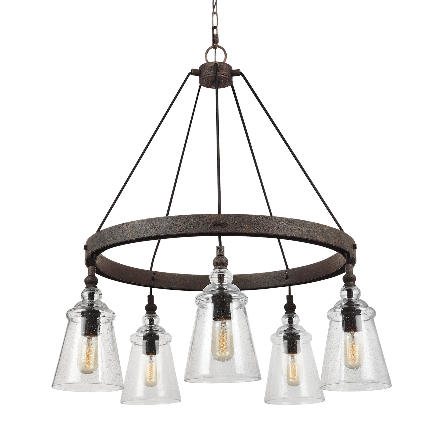Generation Lighting - F3169/5DWI - Five Light Chandelier - Loras - Dark Weathered Iron