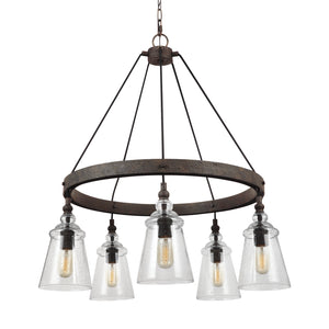 Generation Lighting. - F3169/5DWI - Five Light Chandelier - Loras - Dark Weathered Iron