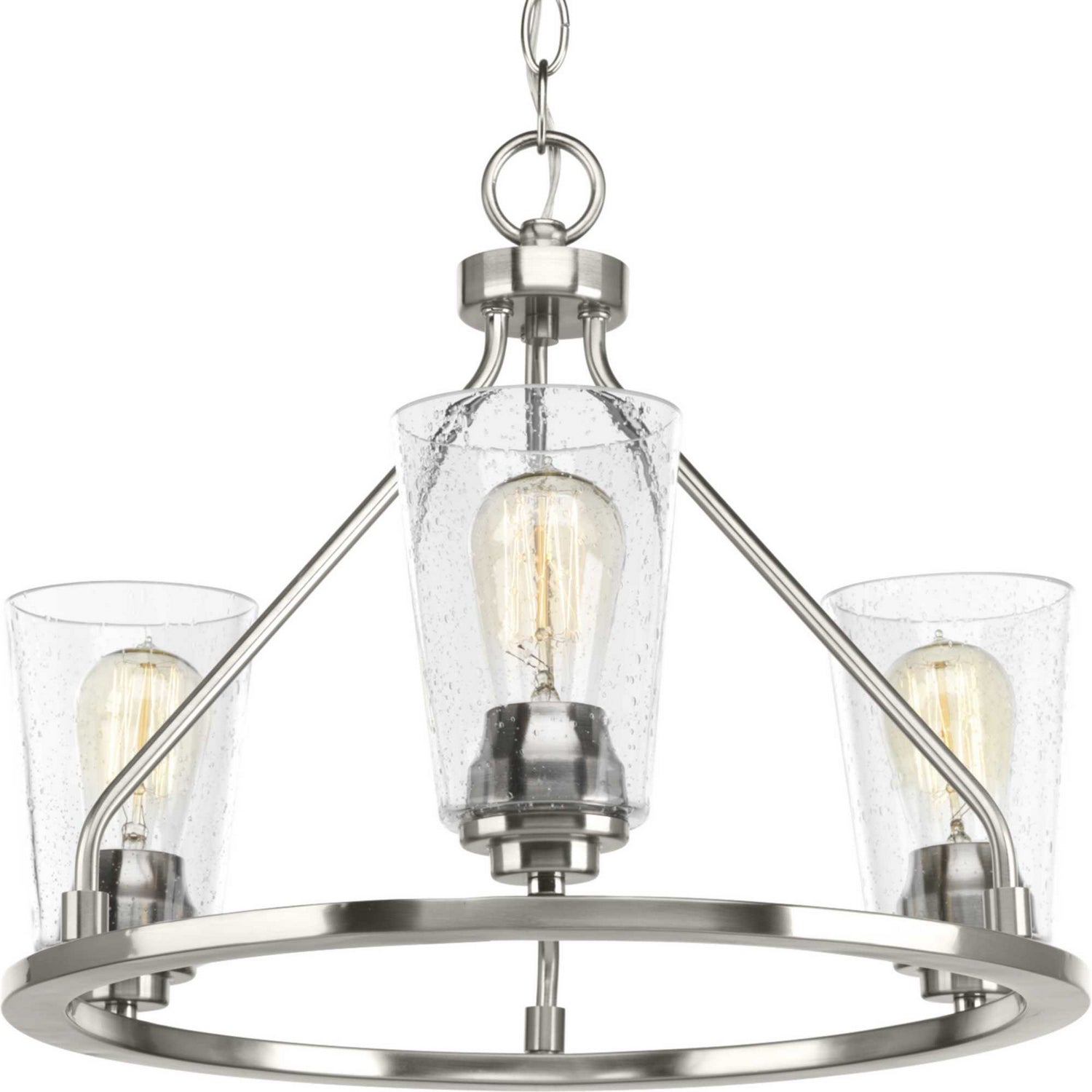 Progress Lighting - P350036-009 - Three Light Semi-Flush Convertible - Debut - Brushed Nickel