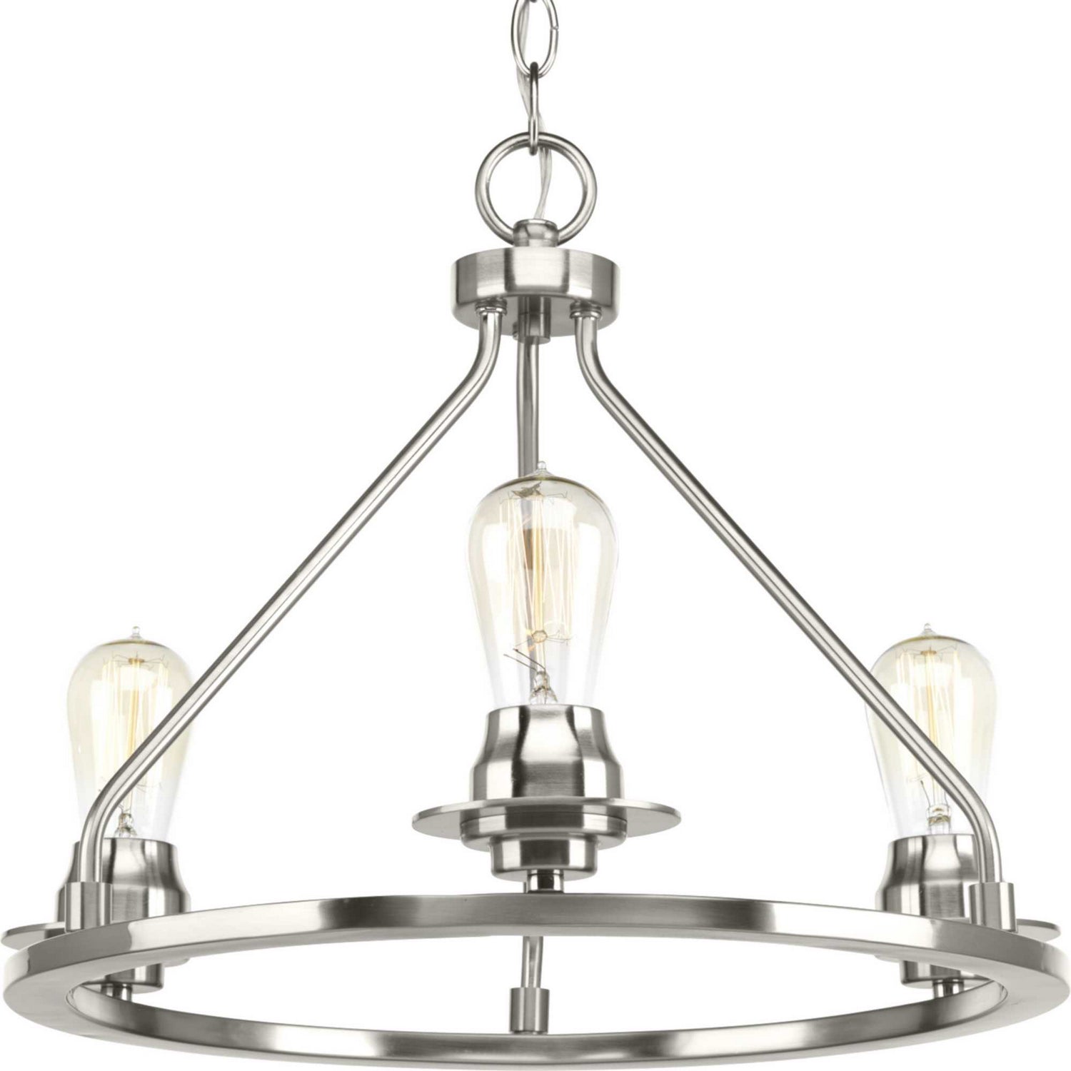 Progress Lighting - P350036-009 - Three Light Semi-Flush Convertible - Debut - Brushed Nickel