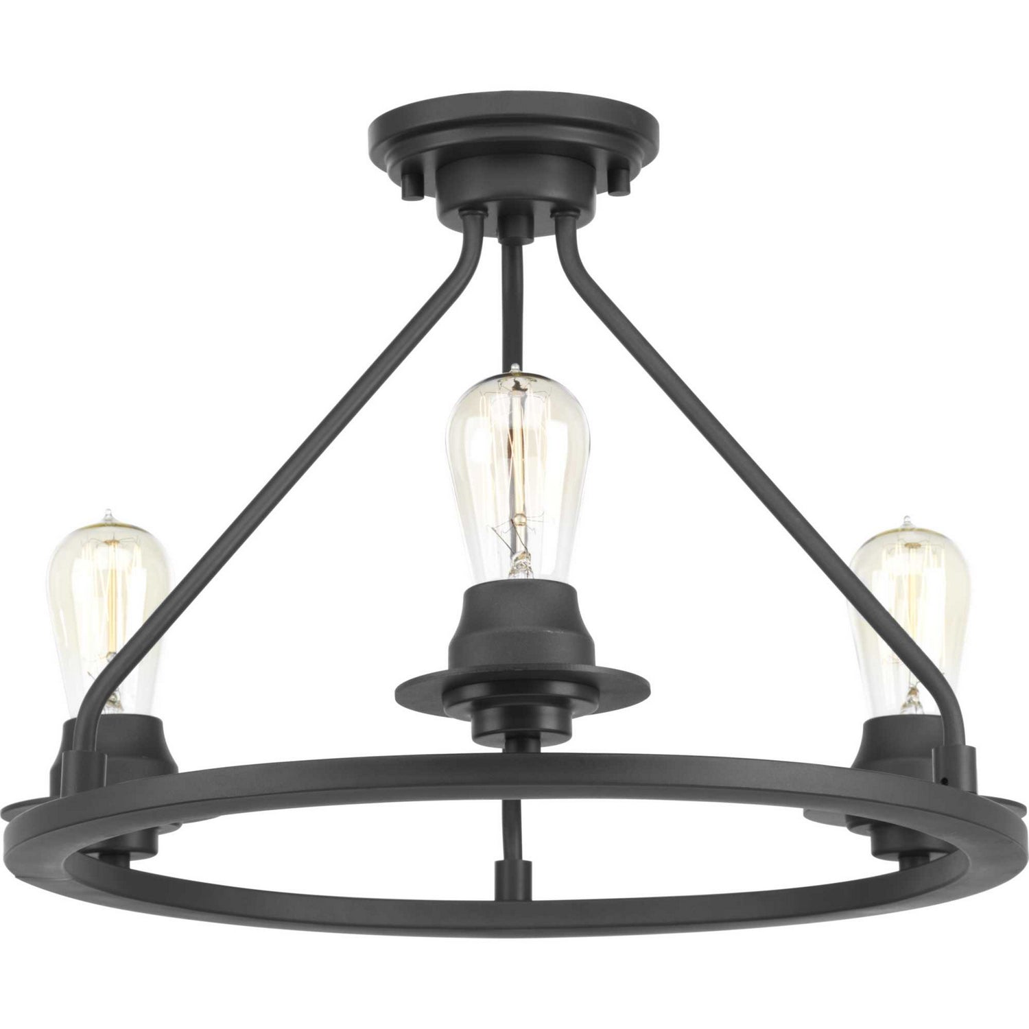 Progress Lighting - P350036-143 - Three Light Semi-Flush Convertible - Debut - Graphite