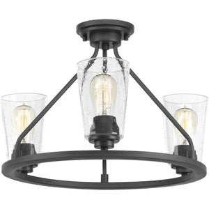 Progress Lighting - P350036-143 - Three Light Semi-Flush Convertible - Debut - Graphite