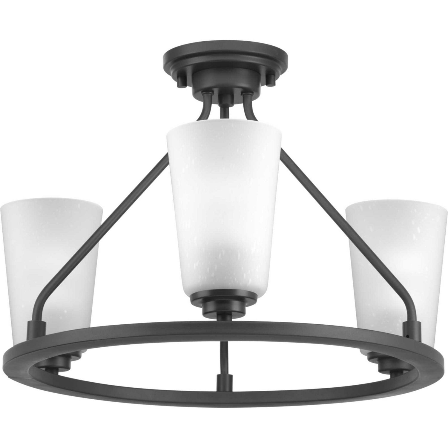 Progress Lighting - P350036-143 - Three Light Semi-Flush Convertible - Debut - Graphite