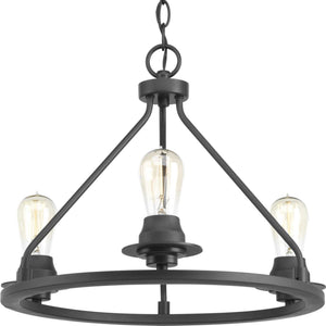 Progress Lighting - P350036-143 - Three Light Semi-Flush Convertible - Debut - Graphite