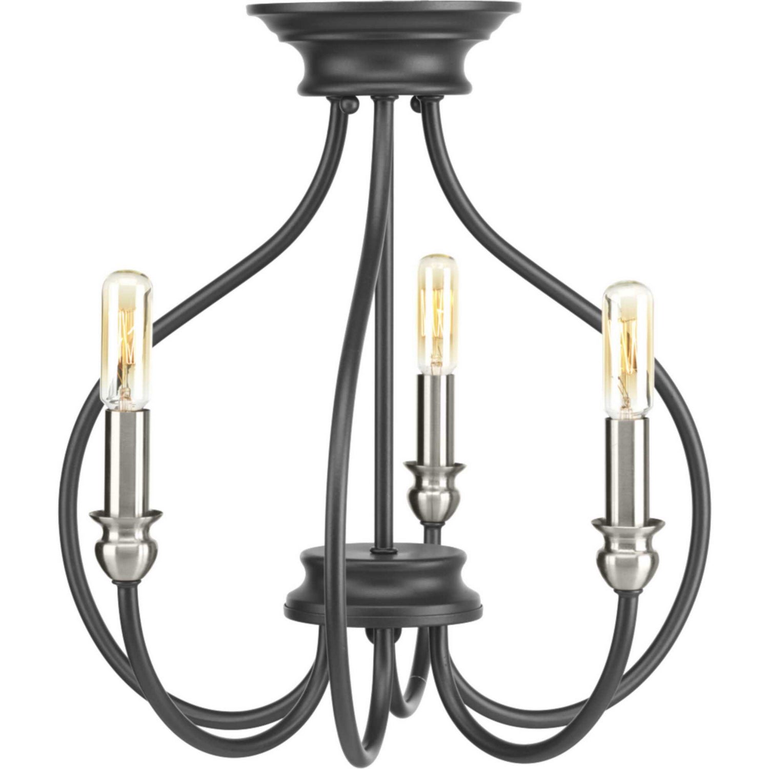 Progress Lighting - P350042-143 - Three Light Semi-Flush Convertible - Whisp - Graphite