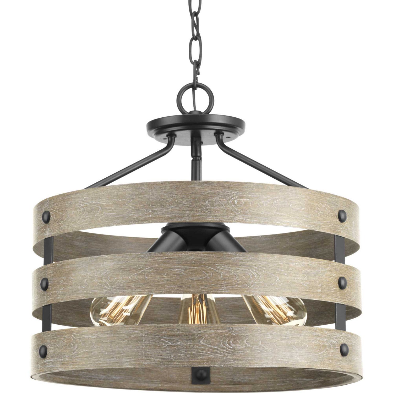 Progress Lighting - P350049-143 - Three Light Semi-Flush Convertible - Gulliver - Graphite