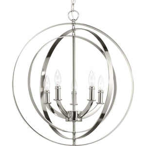 Progress Lighting - P3841-104 - Five Light Pendant - Equinox - Polished Nickel