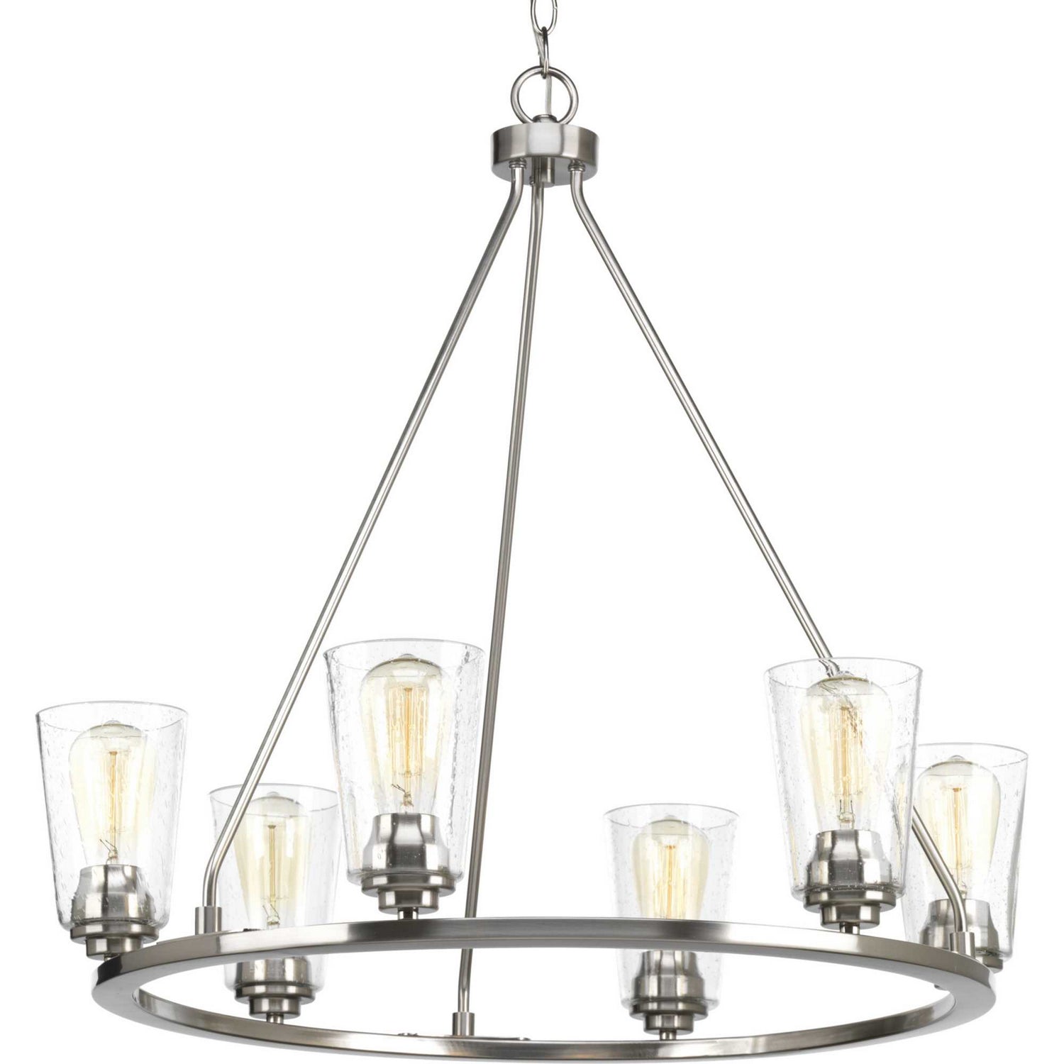 Progress Lighting - P400015-009 - Six Light Chandelier - Debut - Brushed Nickel