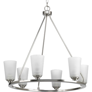 Progress Lighting - P400015-009 - Six Light Chandelier - Debut - Brushed Nickel