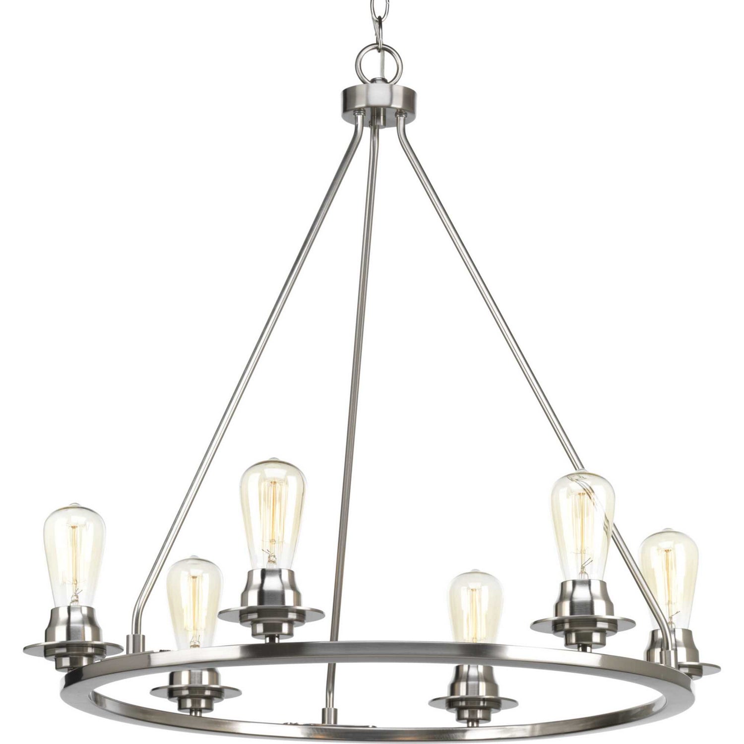 Progress Lighting - P400015-009 - Six Light Chandelier - Debut - Brushed Nickel