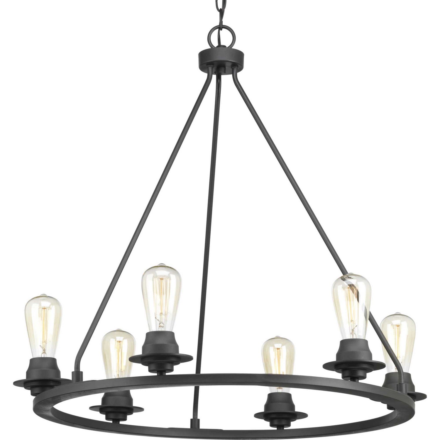 Progress Lighting - P400015-143 - Six Light Chandelier - Debut - Graphite