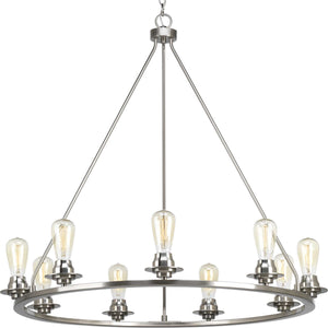 Progress Lighting - P400016-009 - Nine Light Chandelier - Debut - Brushed Nickel