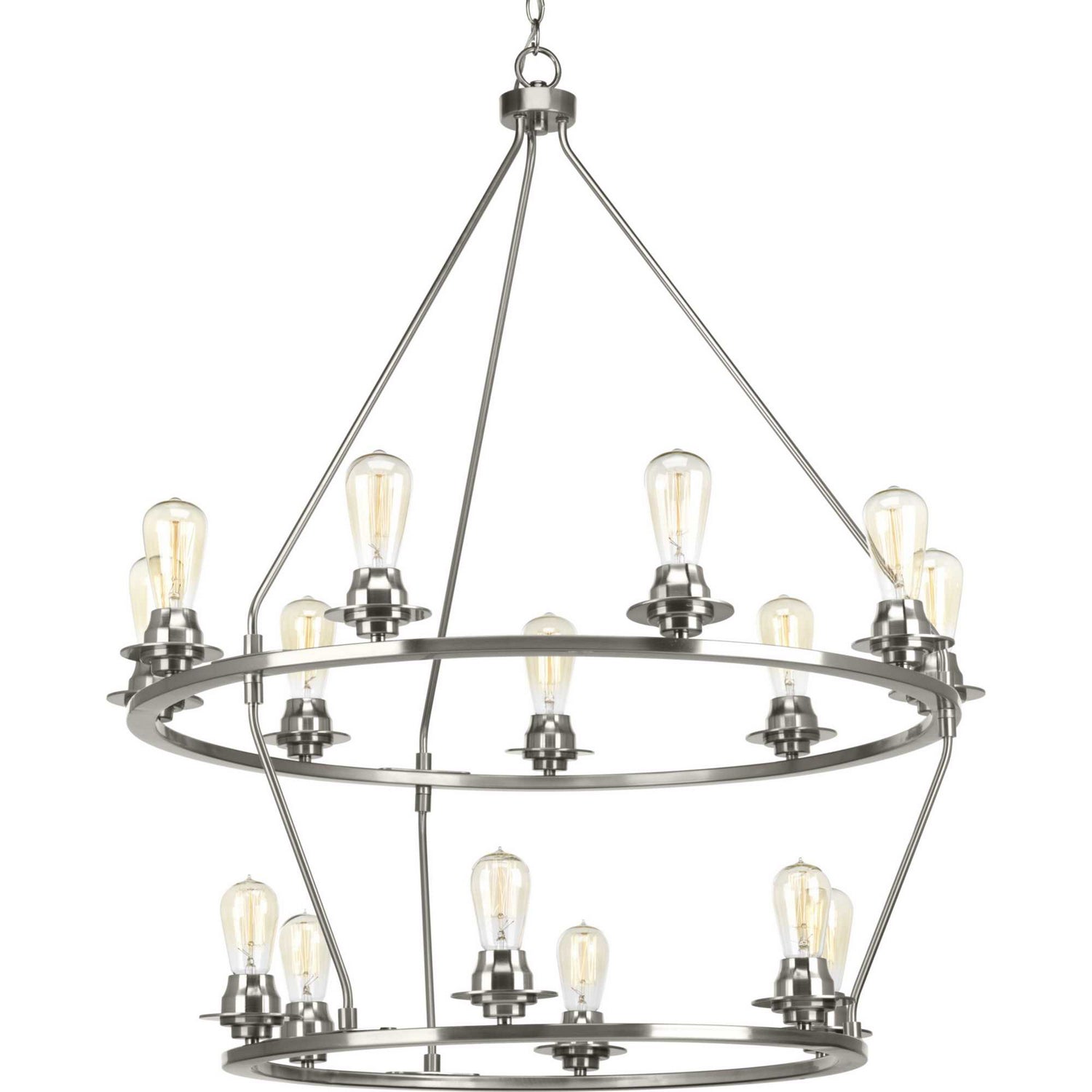 Progress Lighting - P400017-009 - 15 Light Chandelier - Debut - Brushed Nickel