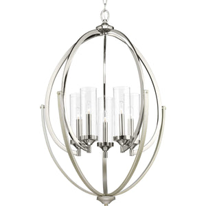 Progress Lighting - P400025-104 - Five Light Chandelier - Evoke - Polished Nickel