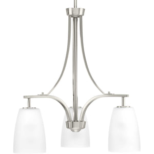 Progress Lighting - P400042-009 - Three Light Chandelier - Leap - Brushed Nickel