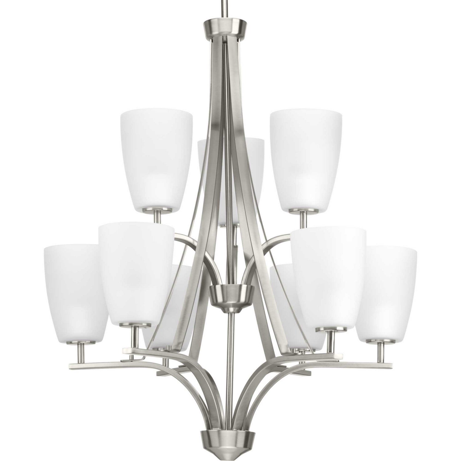 Progress Lighting - P400044-009 - Nine Light Chandelier - Leap - Brushed Nickel