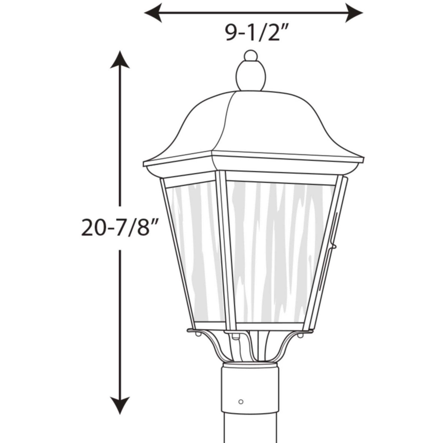 Progress Lighting - P540001-031 - Three Light Post Lantern - Kiawah - Black