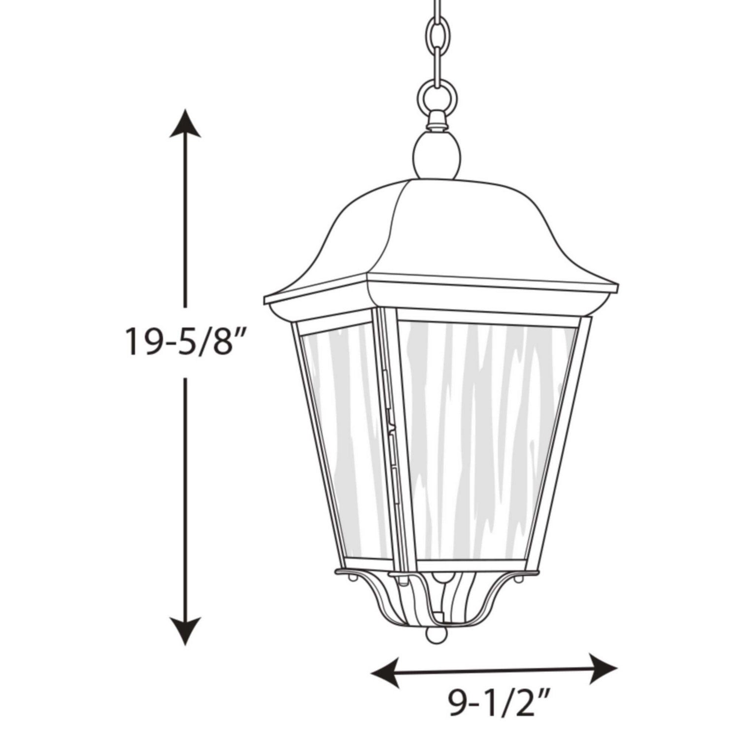 Progress Lighting - P550001-031 - Three Light Hanging Lantern - Kiawah - Black