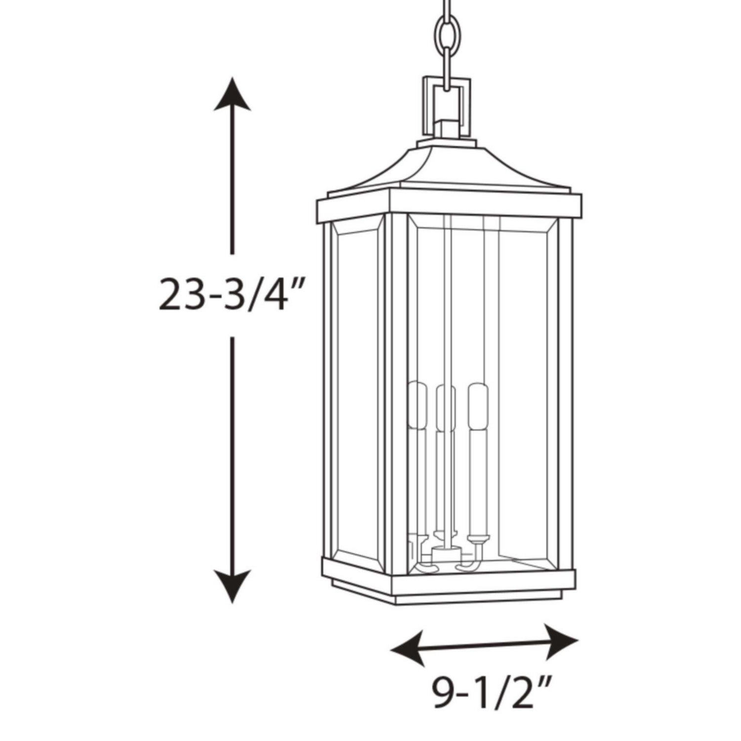 Progress Lighting - P550004-020 - Three Light Hanging Lantern - Gibbes Street - Antique Bronze