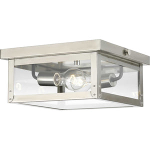 Progress Lighting - P550007-135 - Two Light Flush Mount - Union Square - Stainless Steel