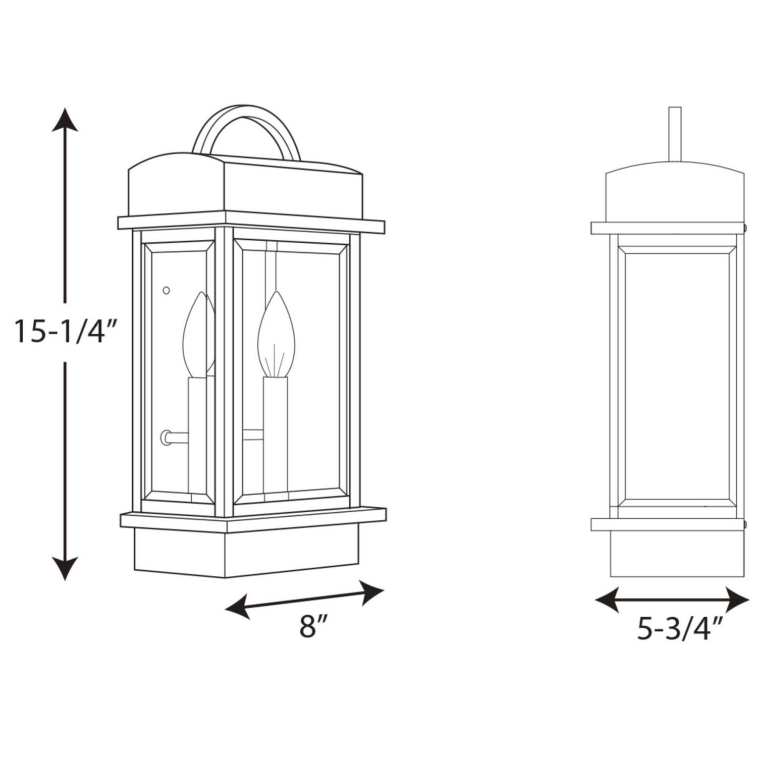 Progress Lighting - P560002-020 - Two Light Wall Lantern - Santee - Antique Bronze