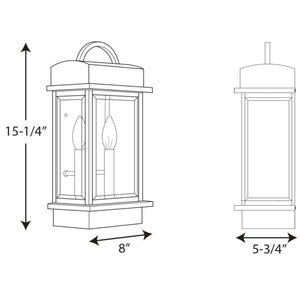 Progress Lighting - P560002-020 - Two Light Wall Lantern - Santee - Antique Bronze