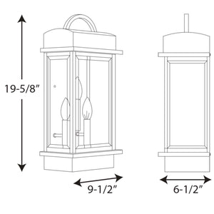 Progress Lighting - P560003-020 - Three Light Large Wall Lantern - Santee - Antique Bronze