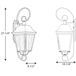 Progress Lighting - P560012-031 - Three Light Large Wall Lantern - Kiawah - Black