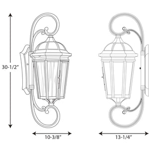 Progress Lighting - P560017-020 - Three Light Large Wall Lantern - Verdae - Antique Bronze