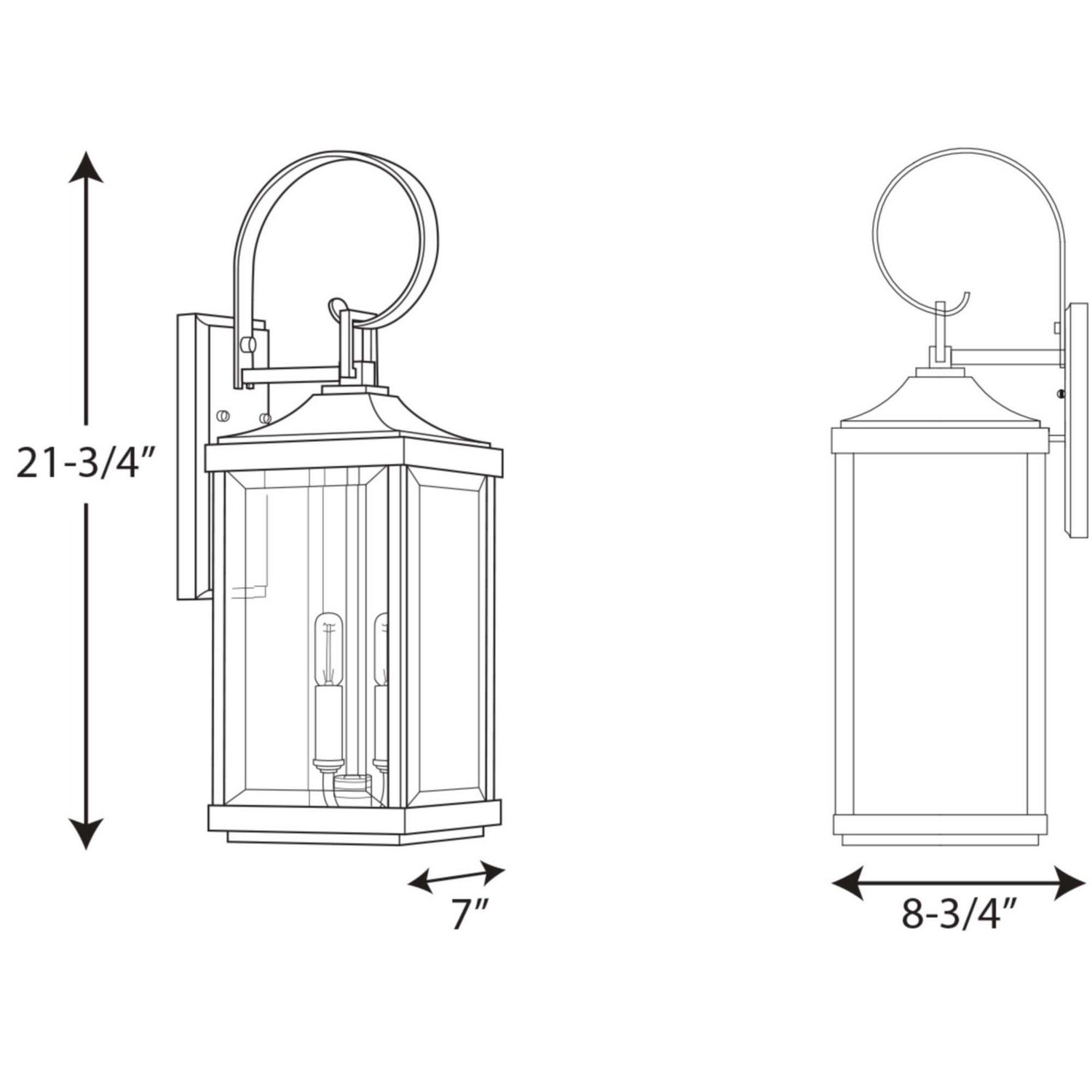 Progress Lighting - P560022-020 - Two Light Wall Lantern - Gibbes Street - Antique Bronze