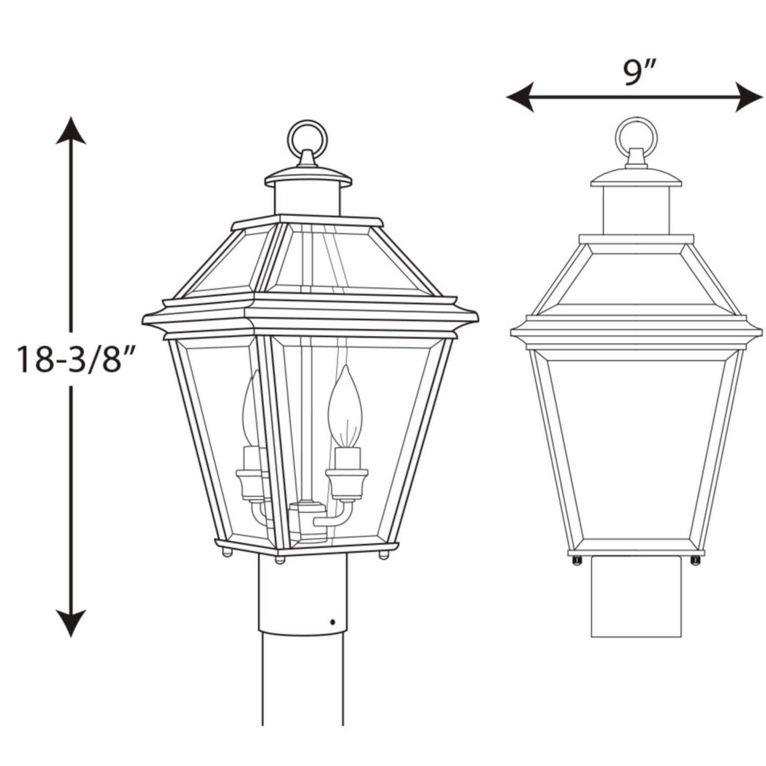 Progress Lighting - P6437-20 - Two Light Post Lantern - Burlington - Antique Bronze